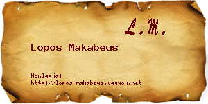 Lopos Makabeus névjegykártya